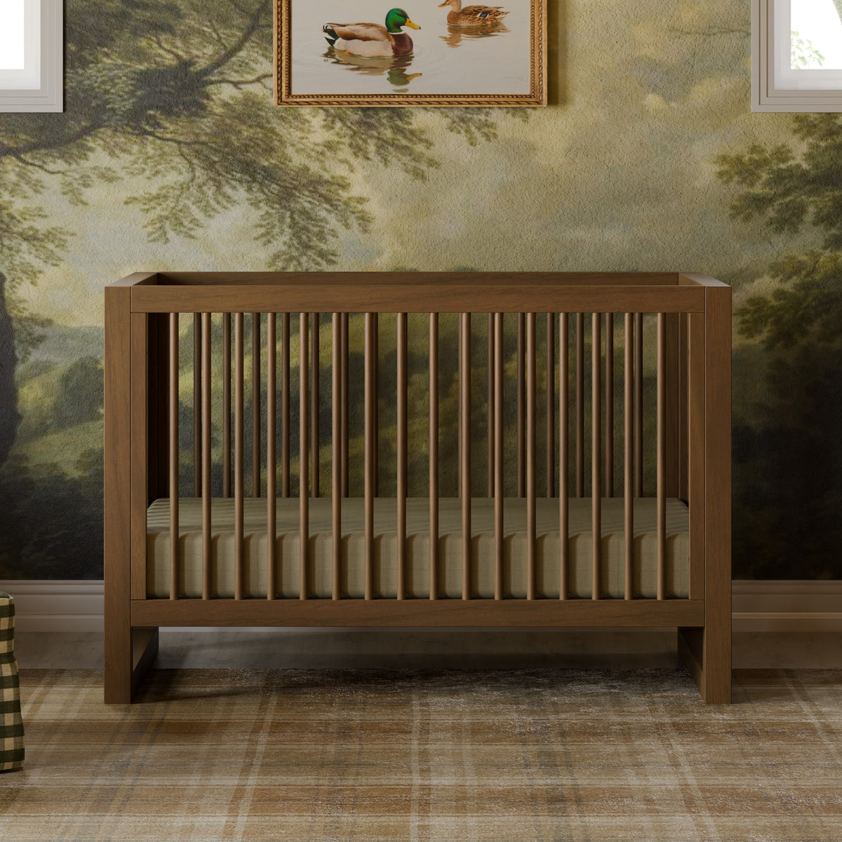 Nantucket 3-in-1 Convertible Crib with Toddler Bed Conversion Kit in Natural Walnut