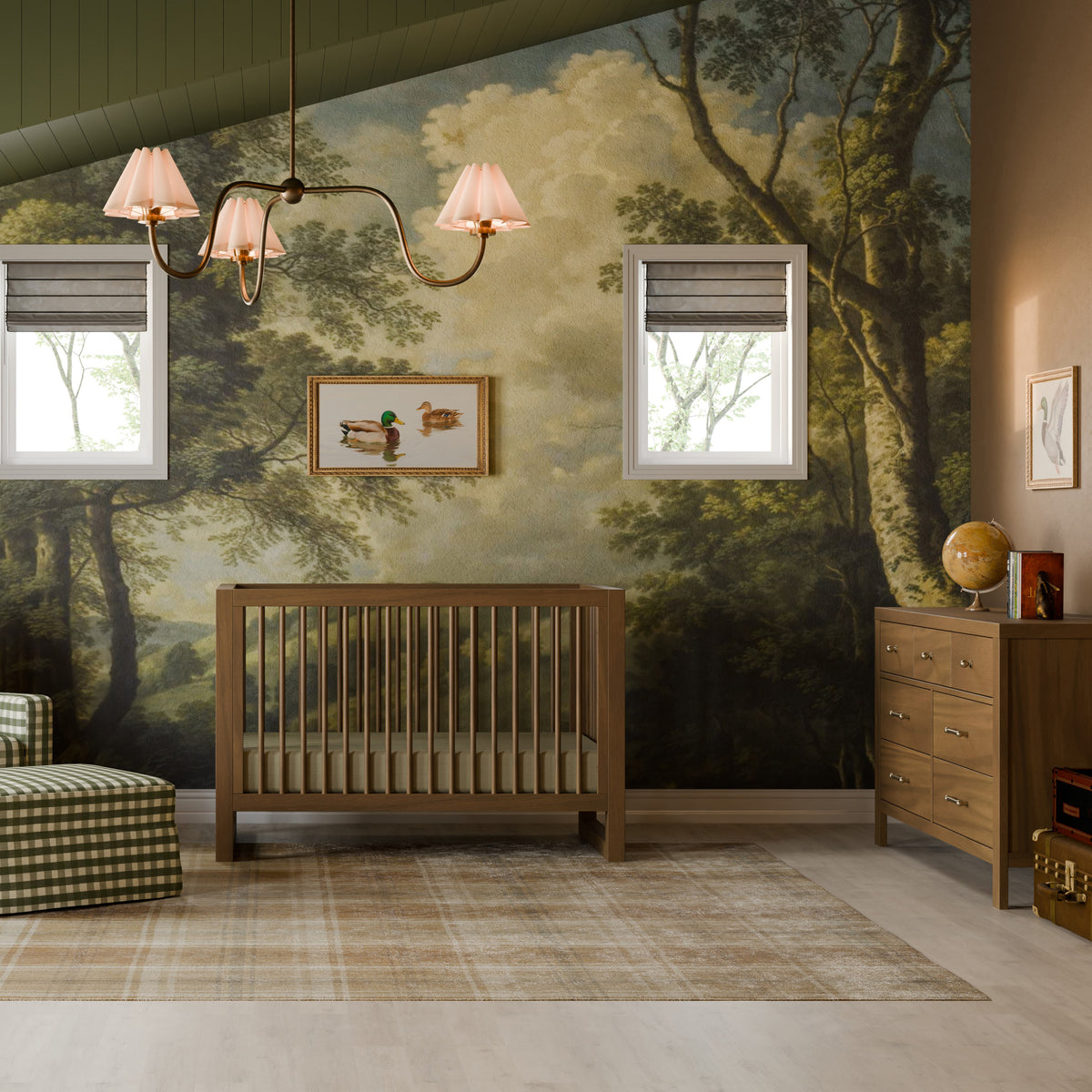 Nantucket 3-in-1 Convertible Crib with Toddler Bed Conversion Kit in Natural Walnut