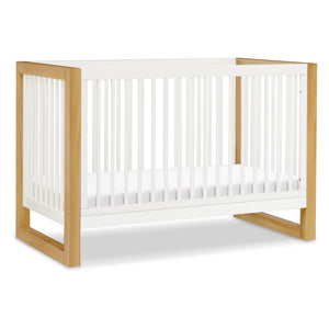 Nantucket 3-in-1 Convertible Crib with Toddler Bed Conversion Kit in Warm White/Honey