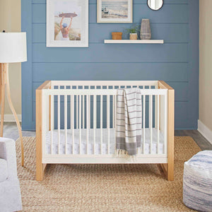 Nantucket 3-in-1 Convertible Crib with Toddler Bed Conversion Kit in Warm White/Honey