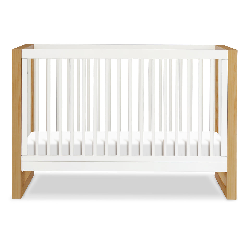 Nantucket 3-in-1 Convertible Crib with Toddler Bed Conversion Kit in Warm White/Honey