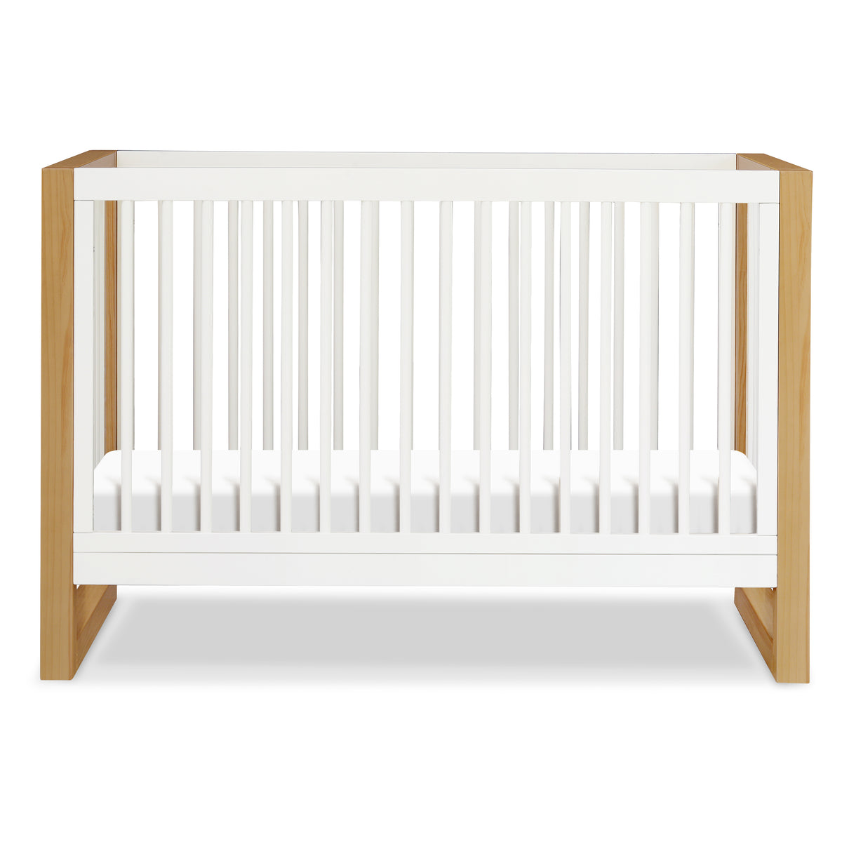 Nantucket 3-in-1 Convertible Crib with Toddler Bed Conversion Kit in Warm White/Honey