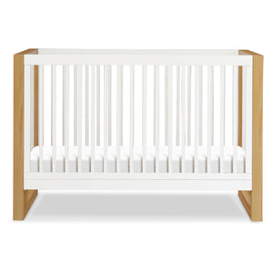 Nantucket 3-in-1 Convertible Crib with Toddler Bed Conversion Kit in Warm White/Honey