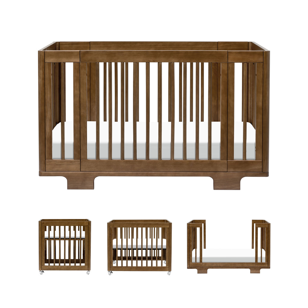 Yuzu 8-in-1 Convertible Crib with All-Stages Conversion Kits in Natural Walnut