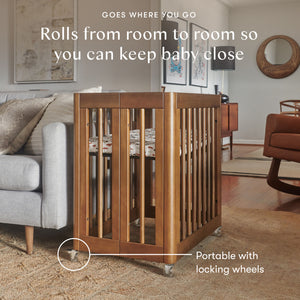 Yuzu 8-in-1 Convertible Crib with All-Stages Conversion Kits in Natural Walnut
