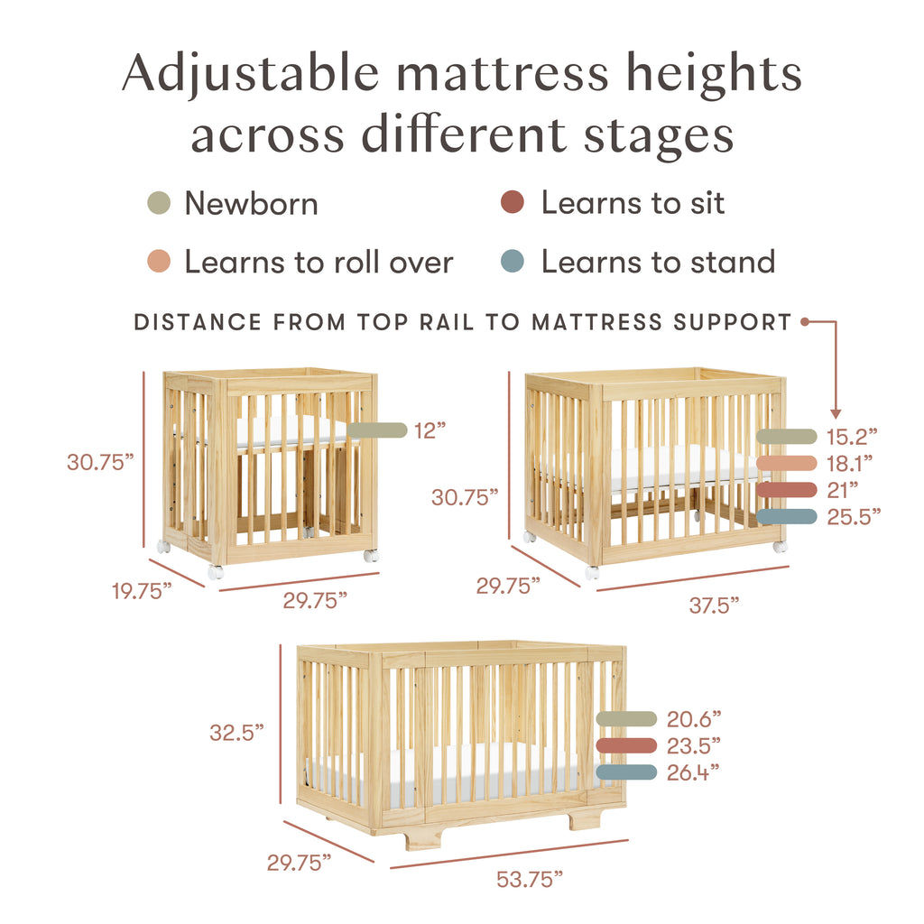 Yuzu 8-in-1 Convertible Crib with All-Stages Conversion Kits in Natural