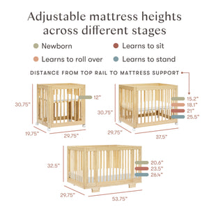 Yuzu 8-in-1 Convertible Crib with All-Stages Conversion Kits in Natural