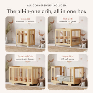 Yuzu 8-in-1 Convertible Crib with All-Stages Conversion Kits in Natural