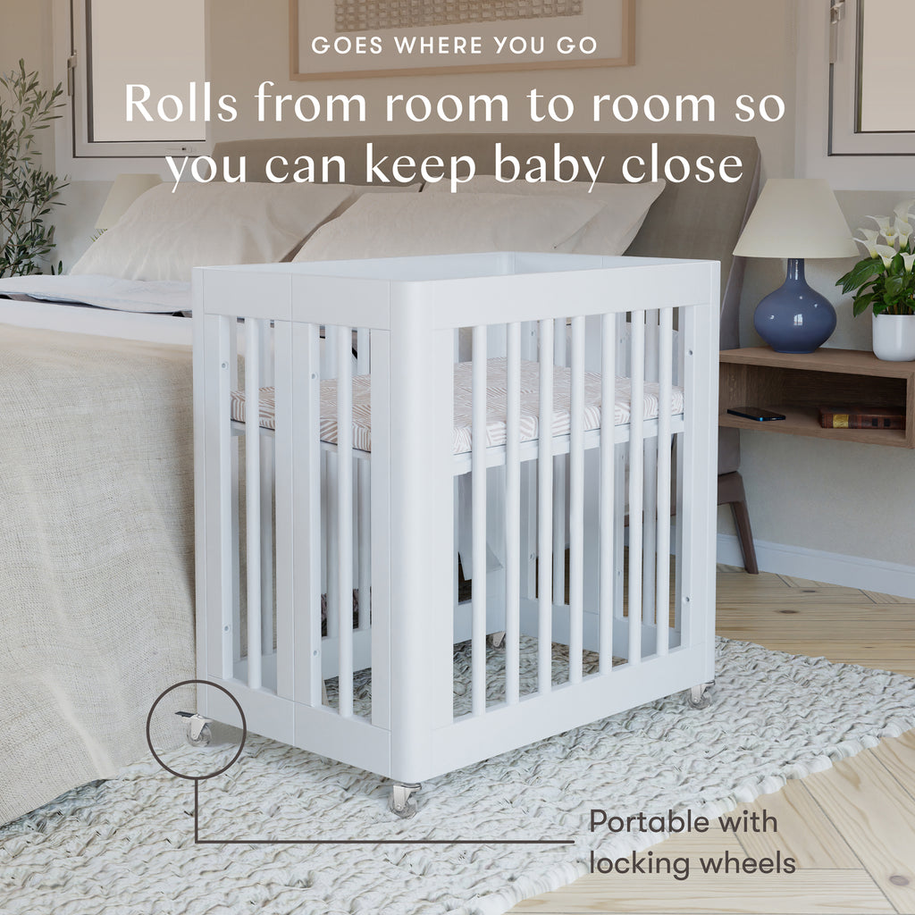 Yuzu 8-in-1 Convertible Crib with All-Stages Conversion Kits in White