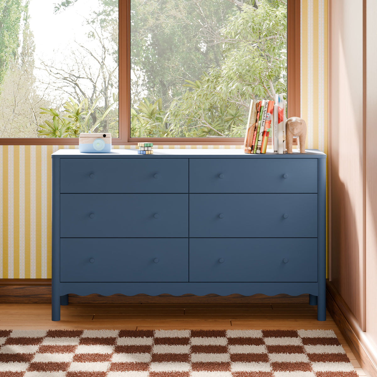 Swell 6-Drawer Assembled Dresser in Cove Blue