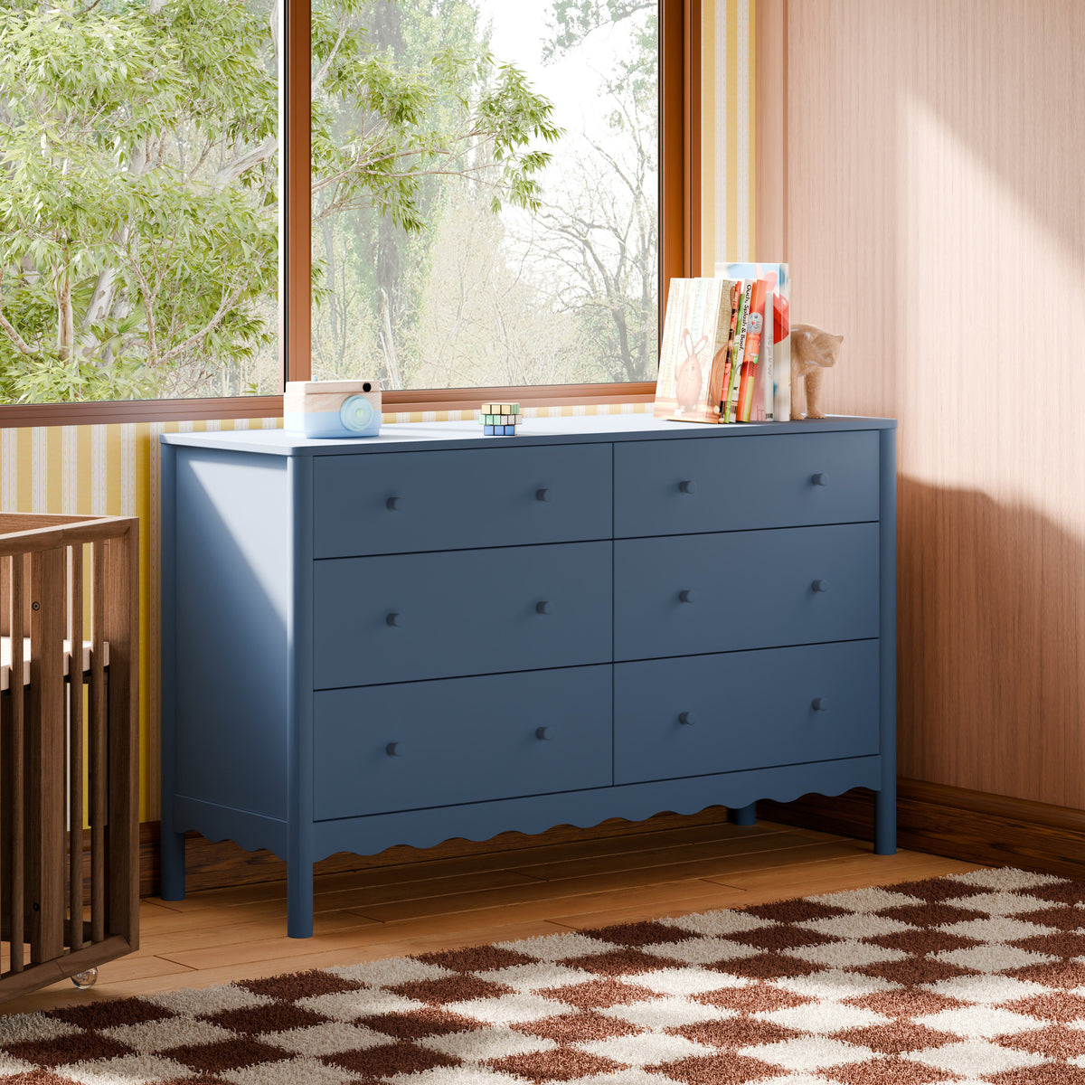 Swell 6-Drawer Assembled Dresser in Cove Blue