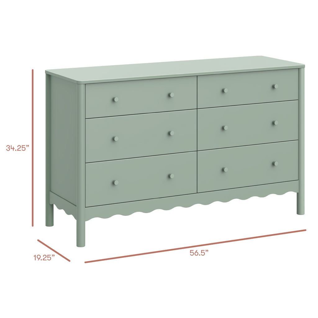 Babyletto Swell 6-Drawer Assembled Dresser Light Sage