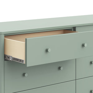Swell 6-Drawer Wide Assembled Dresser (56") in Light Sage