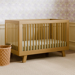 Hudson 3-in-1 Convertible Crib with Toddler Bed Conversion Kit in Honey