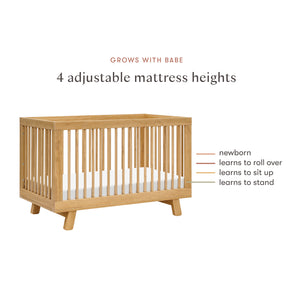 Hudson 3-in-1 Convertible Crib with Toddler Bed Conversion Kit in Honey