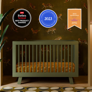 Hudson 3-in-1 Convertible Crib with Toddler Bed Conversion Kit in Olive