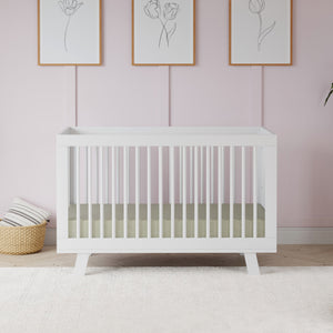 Hudson 3-in-1 Convertible Crib with Toddler Bed Conversion Kit in White