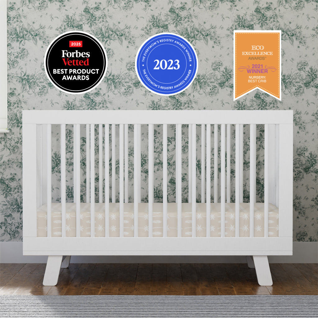 Hudson 3-in-1 Convertible Crib with Toddler Bed Conversion Kit in White