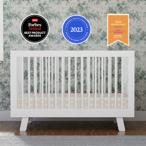 Hudson 3-in-1 Convertible Crib with Toddler Bed Conversion Kit in White