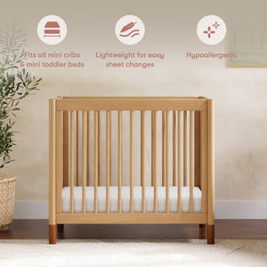 Pure Core Mini Crib Mattress with Hybrid Quilted Waterproof Cover Lightweight in White