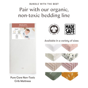 Pure Core Mini Crib Mattress with Hybrid Quilted Waterproof Cover Lightweight in White