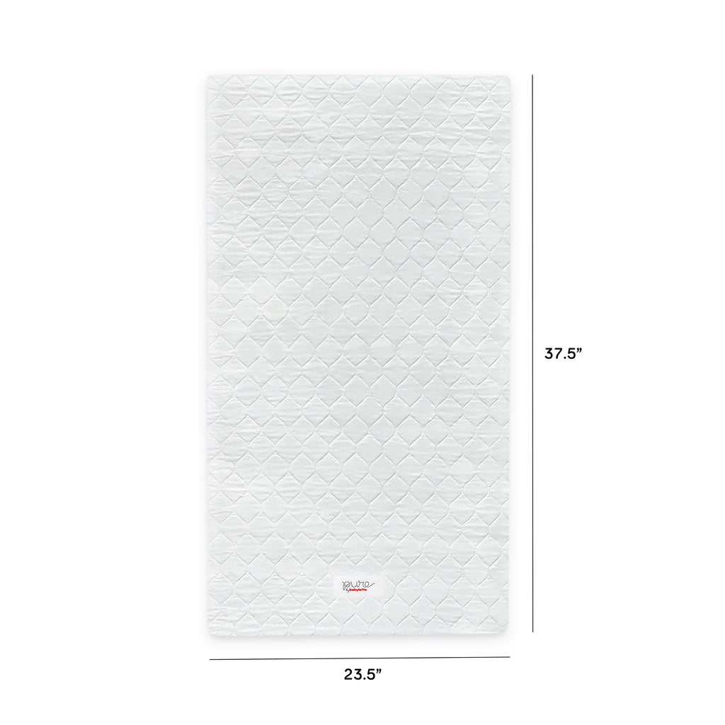 Pure Core Mini Crib Mattress with Hybrid Quilted Waterproof Cover Lightweight in White