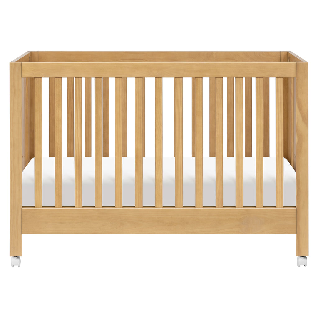 Maki Portable Folding Crib with Toddler Bed Conversion Kit in Honey