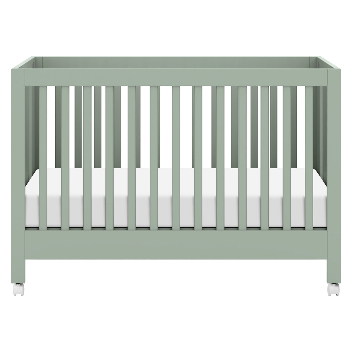 Maki Portable Folding Crib with Toddler Bed Conversion Kit in Light Sage