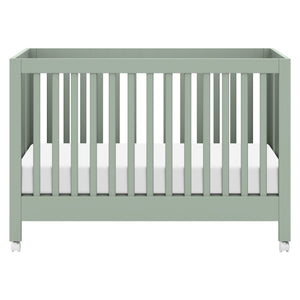 Maki Portable Folding Crib with Toddler Bed Conversion Kit in Light Sage