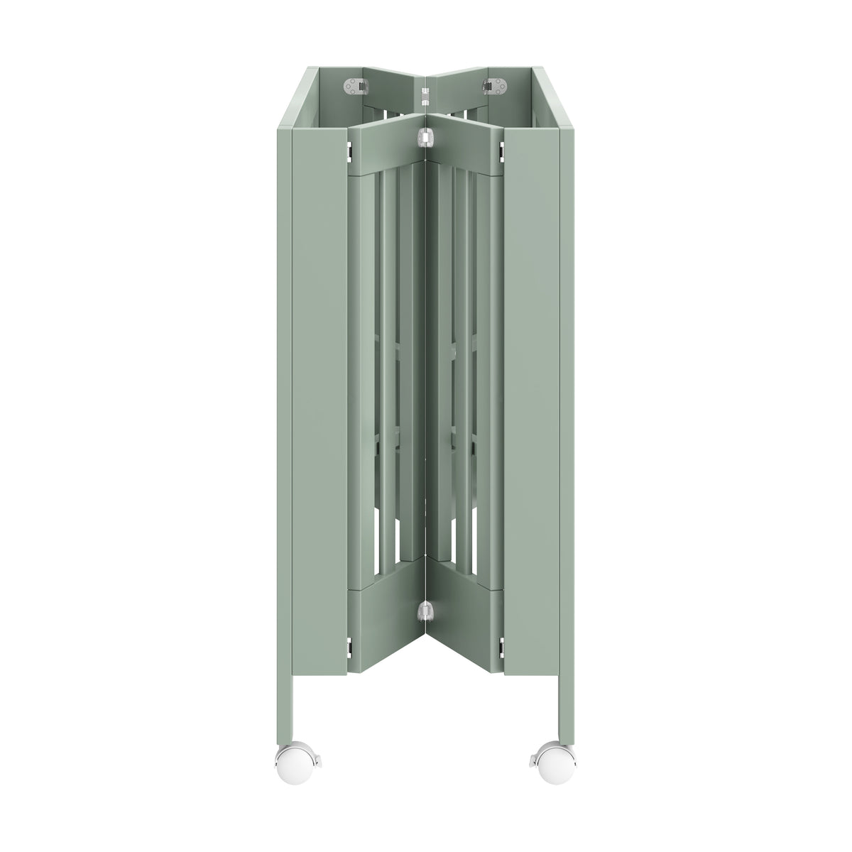 Maki Portable Folding Crib with Toddler Bed Conversion Kit in Light Sage