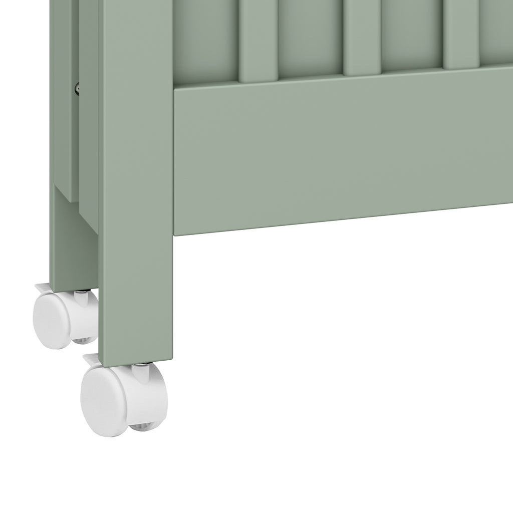 Maki Portable Folding Crib with Toddler Bed Conversion Kit in Light Sage