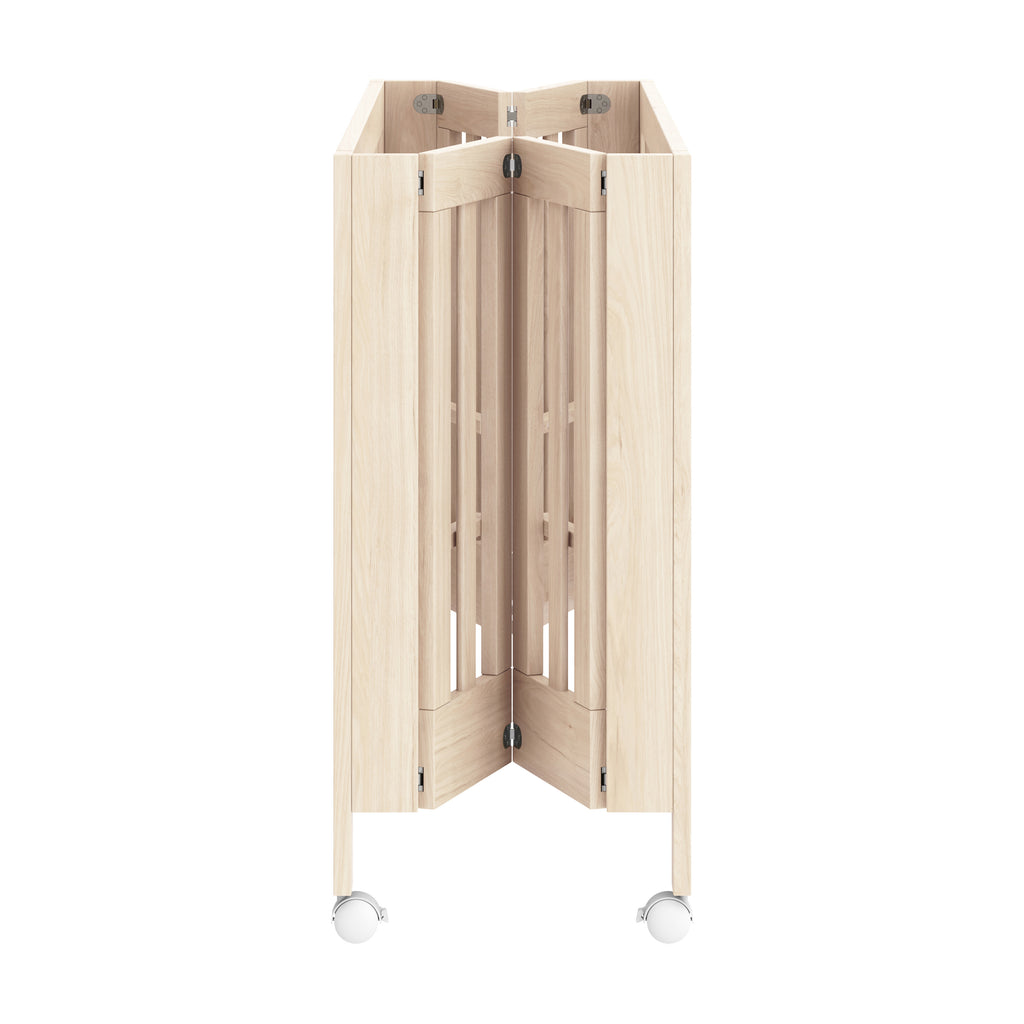 Maki Portable Folding Crib with Toddler Bed Conversion Kit in Washed Natural
