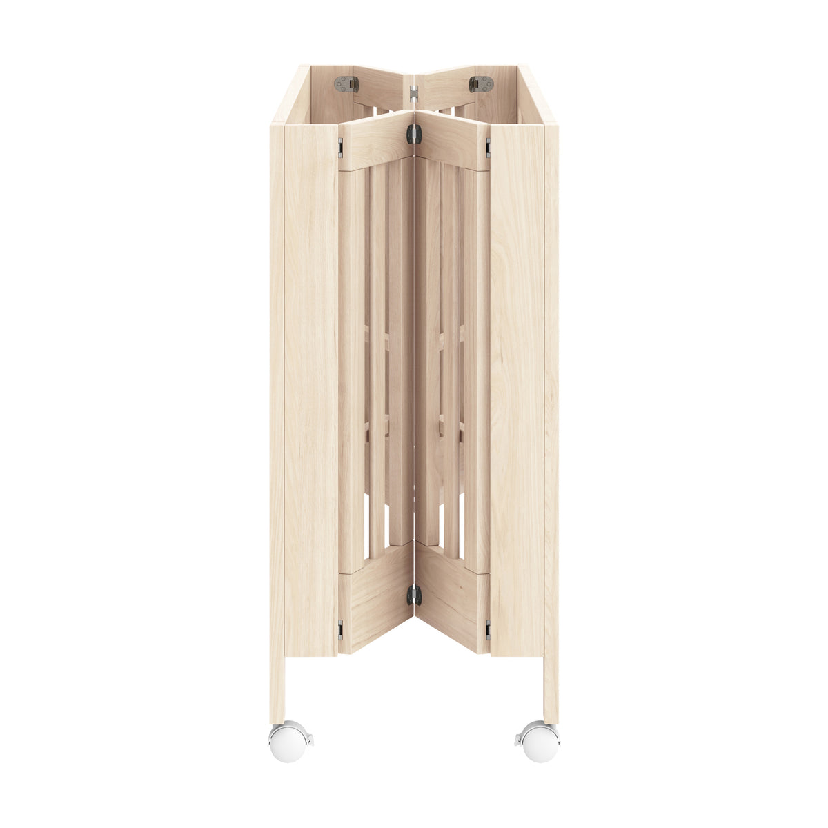 Maki Portable Folding Crib with Toddler Bed Conversion Kit in Washed Natural