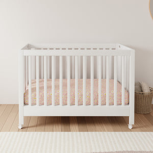 Maki Portable Folding Crib with Toddler Bed Conversion Kit in White