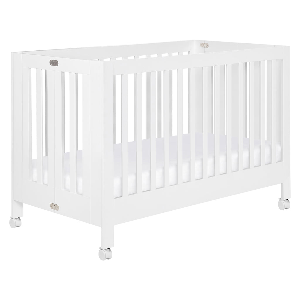Maki Portable Folding Crib with Toddler Bed Conversion Kit in White