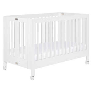 Maki Portable Folding Crib with Toddler Bed Conversion Kit in White