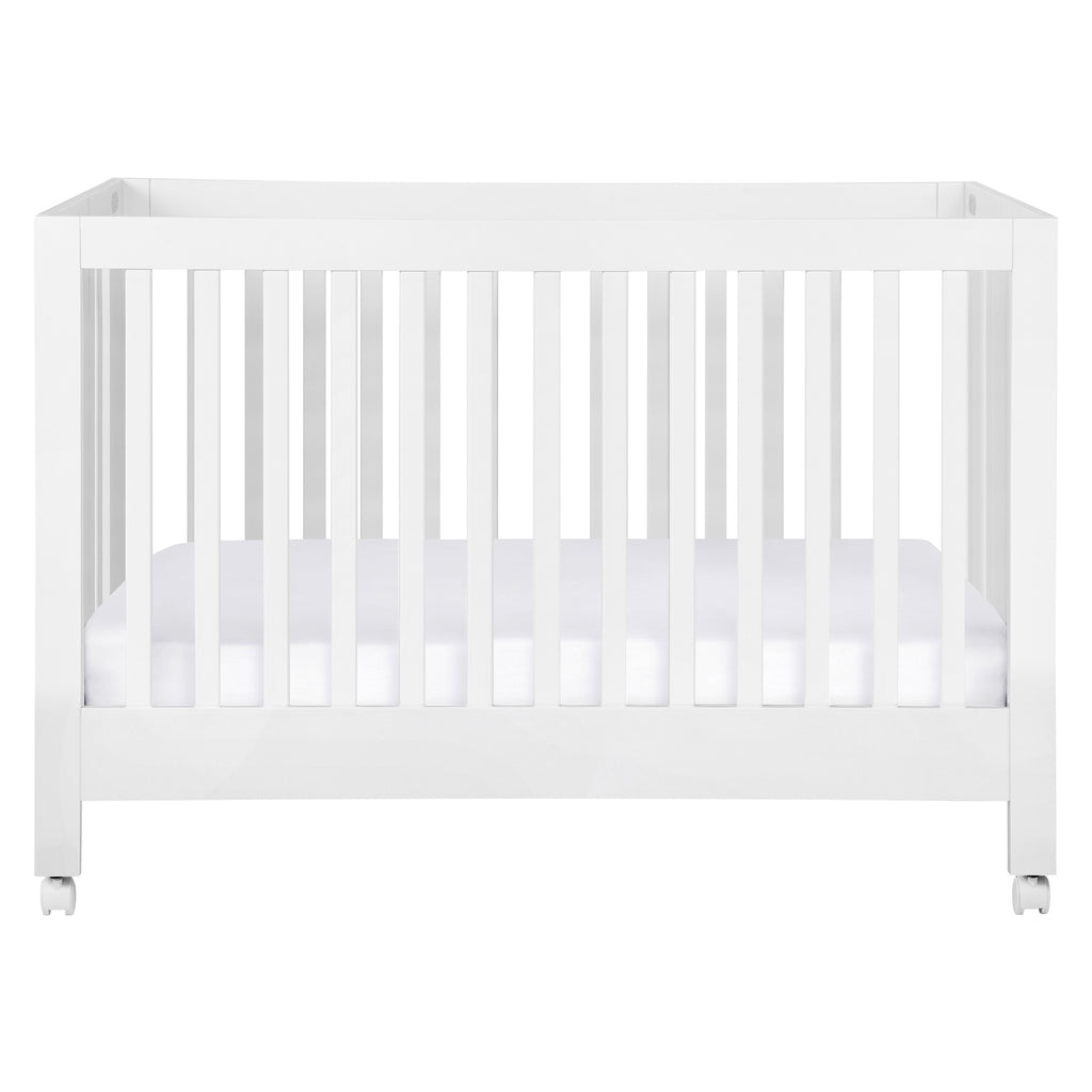 Maki Portable Folding Crib with Toddler Bed Conversion Kit in White