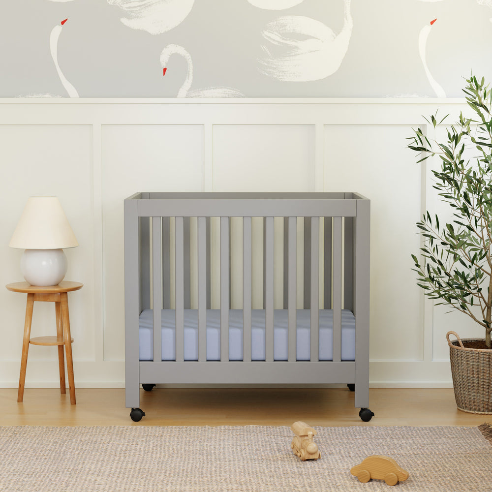 Origami Mini Crib in Grey