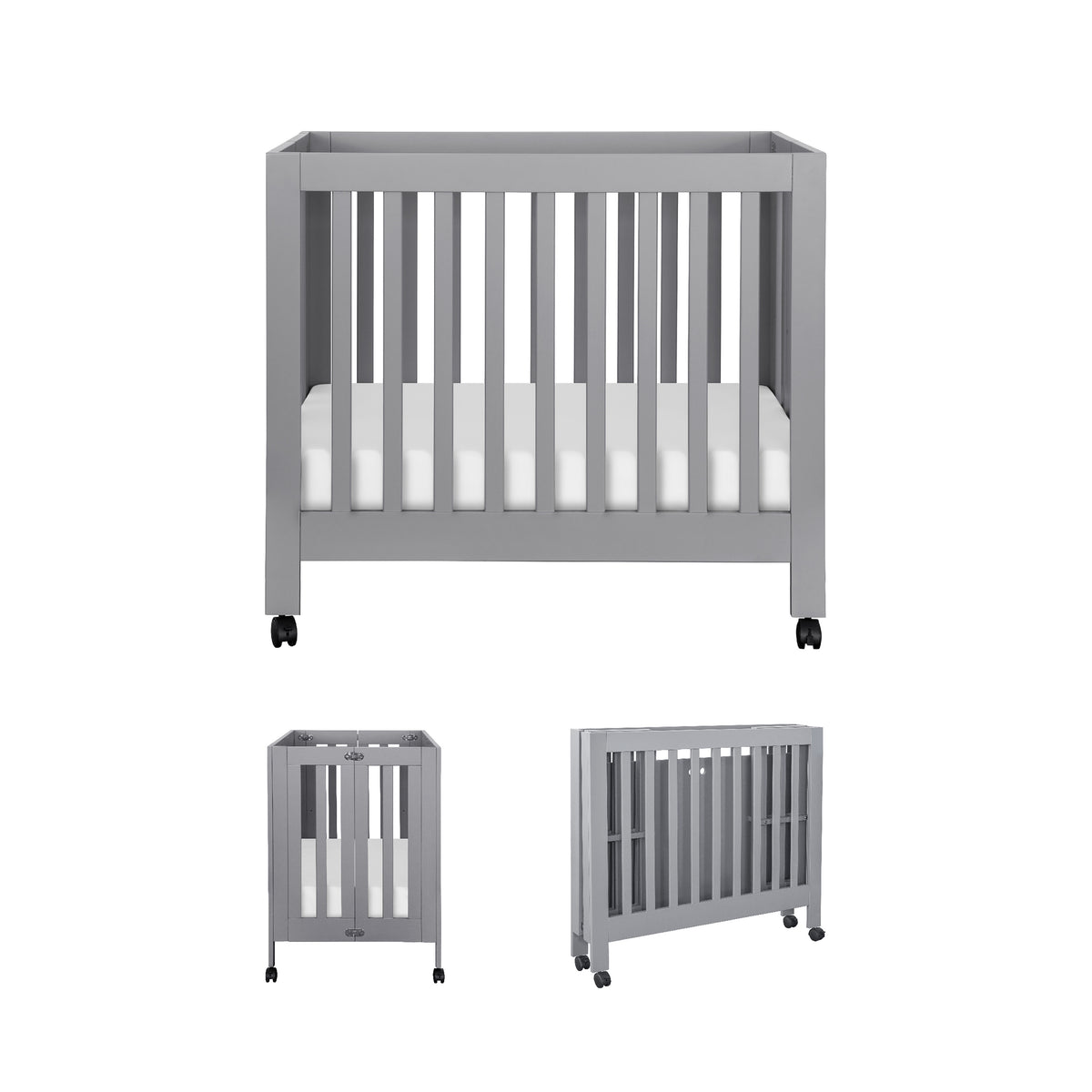Origami Mini Crib in Grey