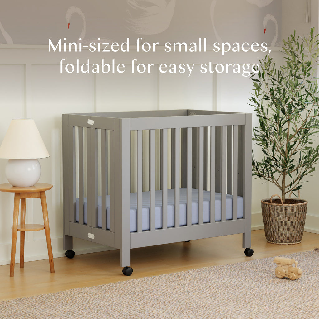 Origami Mini Crib in Grey