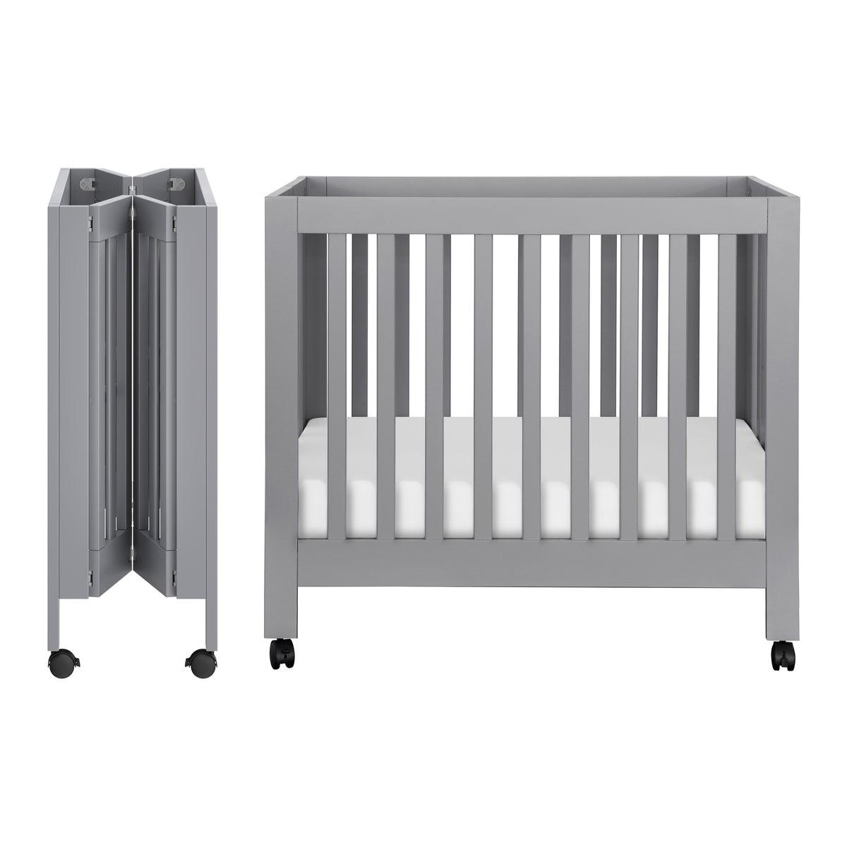 Origami Mini Crib in Grey