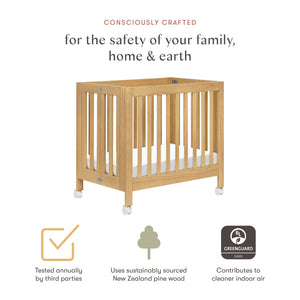 Origami Mini Crib in Honey