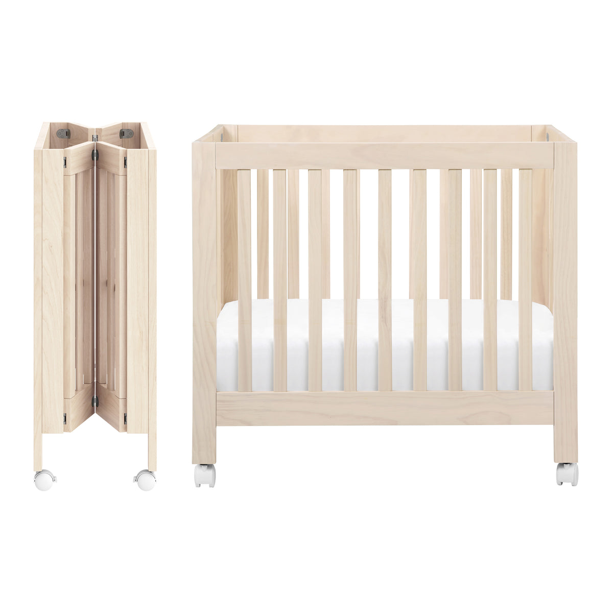 Origami Mini Crib in Washed Natural
