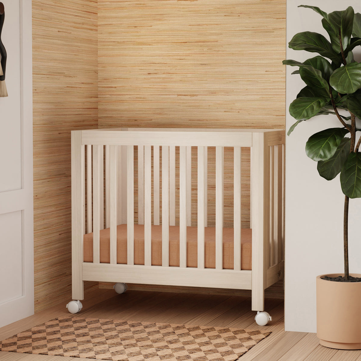 Origami Mini Crib in Washed Natural