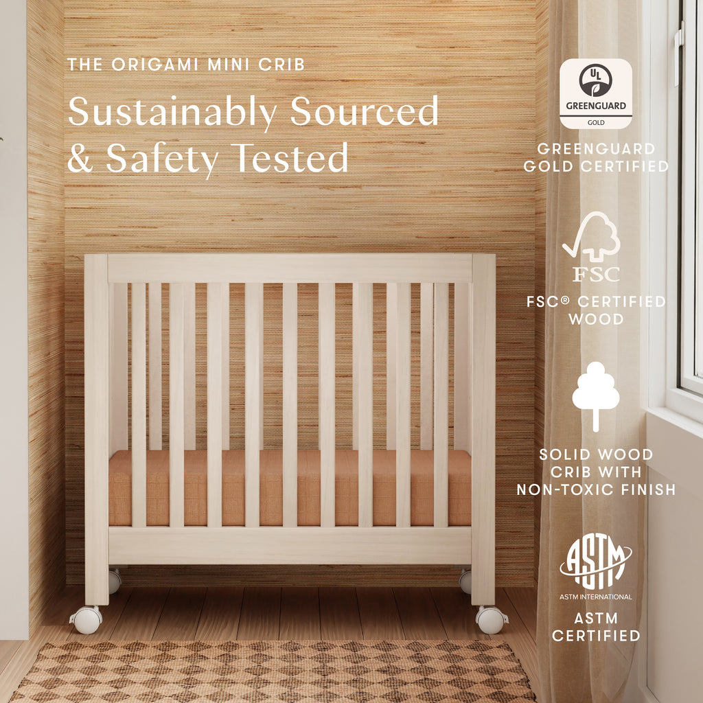 Origami Mini Crib in Washed Natural
