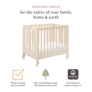 Origami Mini Crib in Washed Natural