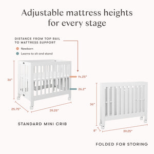 Origami Mini Crib in White