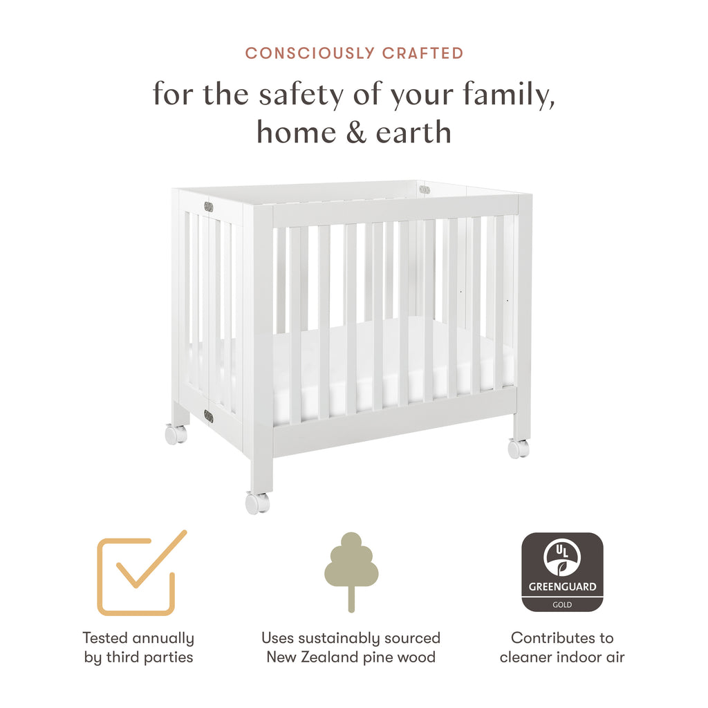 Origami Mini Crib in White