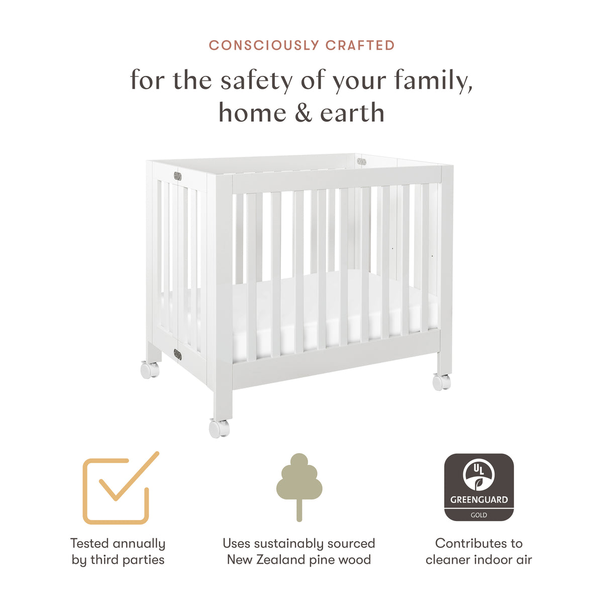 Origami Mini Crib in White