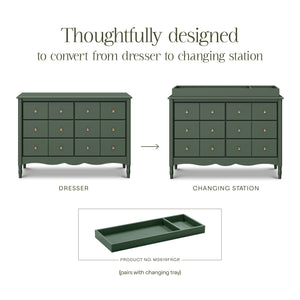 Liberty 6-Drawer Assembled Dresser in Forest Green